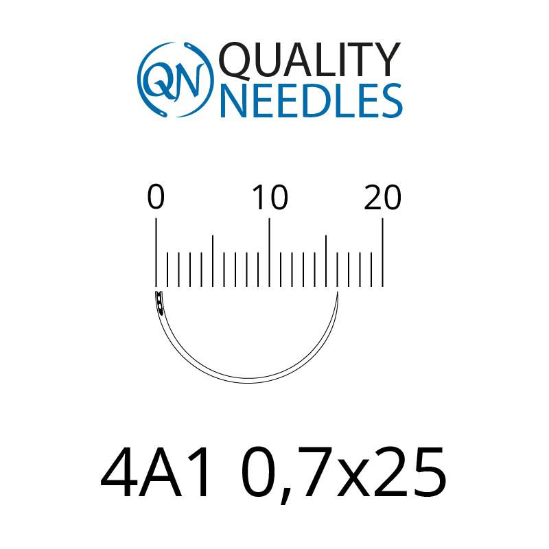 Голки хірургічні колючі, 4/8 (1/2), пружинне вушко, розмір 0,7х25 мм, 10 шт.